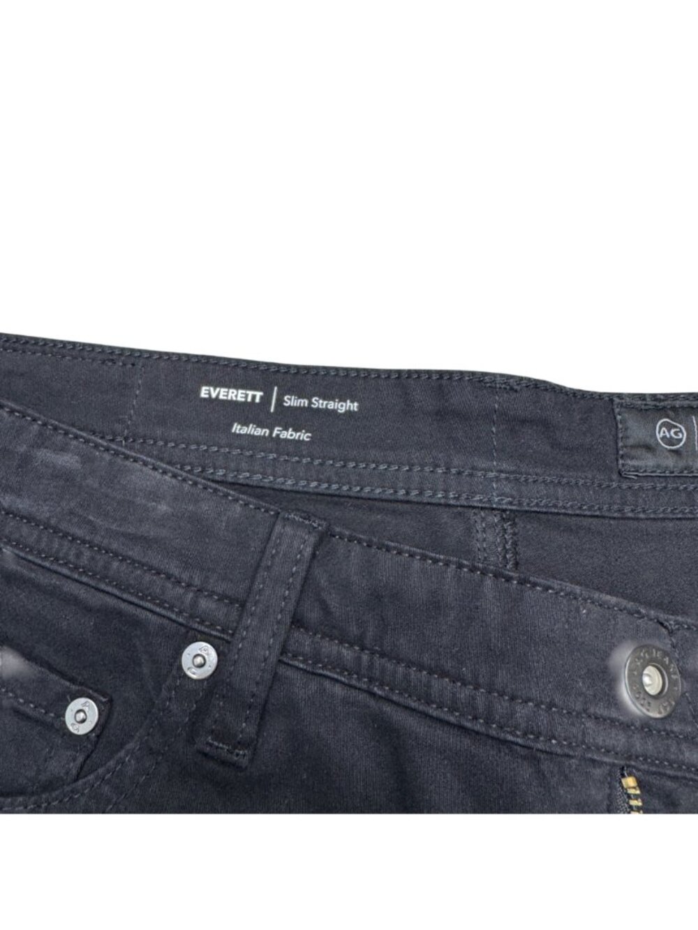 NWT AG Everett Men's Sueded Sateen Black Slim Straight Pants Mid Rise, 32x32 - Picture 7 of 12